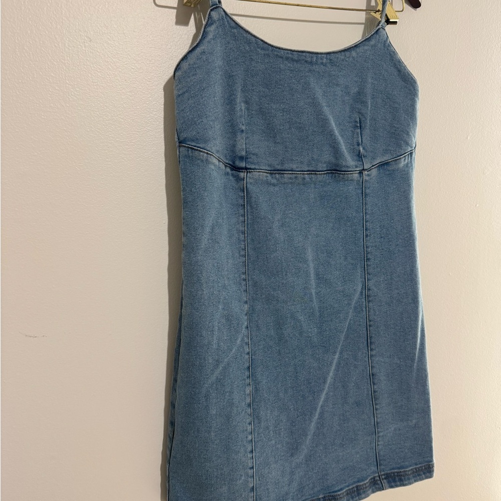 Lone Star Denim Mini Dress Adjustable Straps Zip Back Women's Size Medium Y2K - Picture 4 of 8